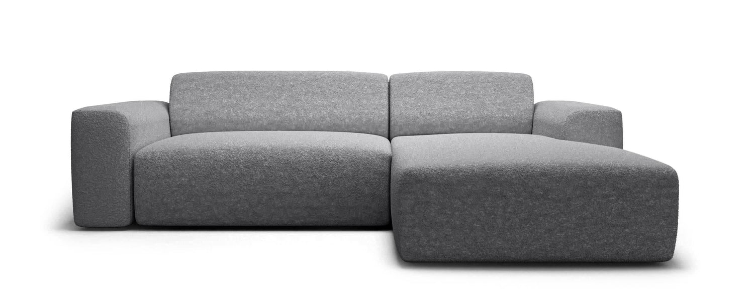 NADUVI Collection Nina Hoekbank Rechts - Bouclé - Lichtgrijs