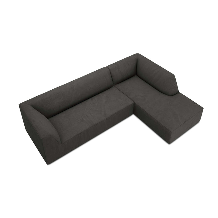 Windsor & Co Sao Hoekbank met Chaise Longue Rechts - 4-zits - Ribstof - Donkergrijs