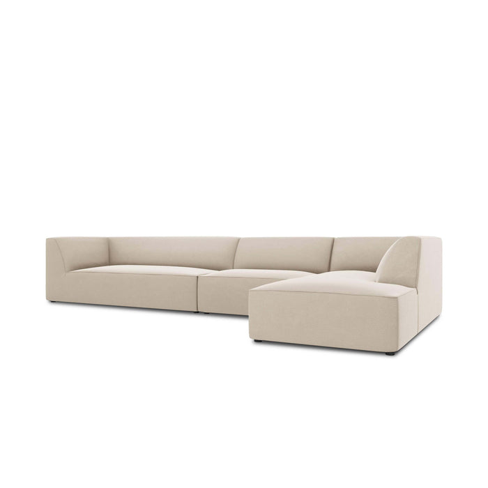 Windsor & Co Sao Hoekbank met Chaise Longue Rechts - 5-zits - Velvet - Beige