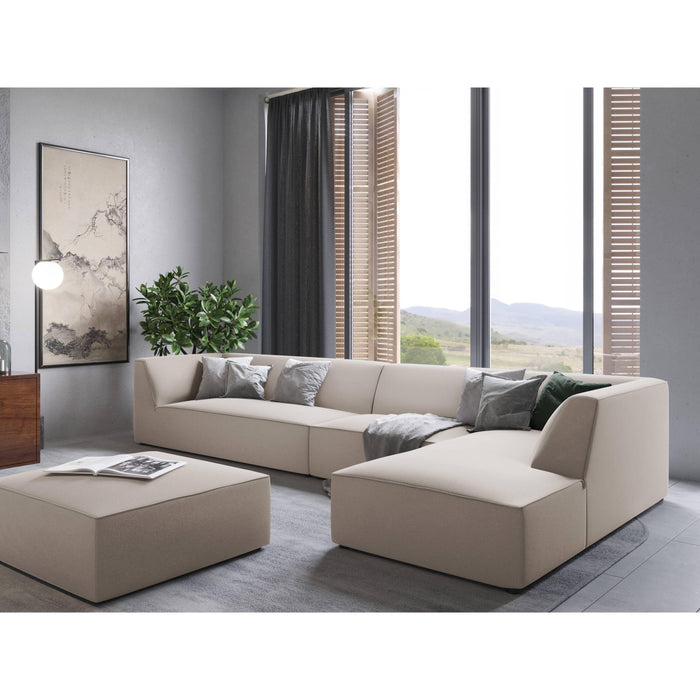 Windsor & Co Sao Hoekbank met Chaise Longue Rechts - 5-zits - Velvet - Beige