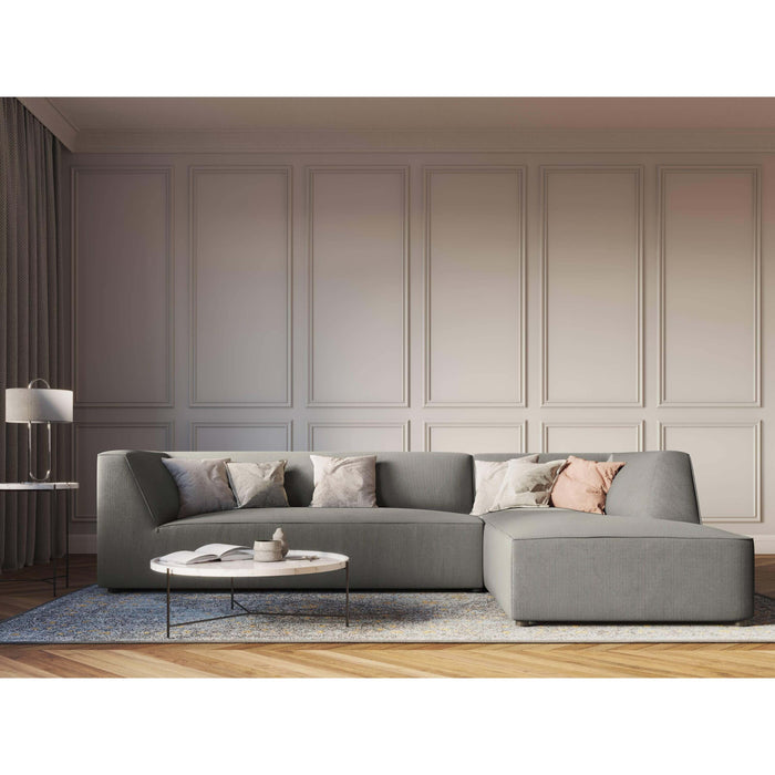 Windsor & Co Sao Hoekbank met Chaise Longue Rechts - 4-zits - Ribstof - Lichtgrijs