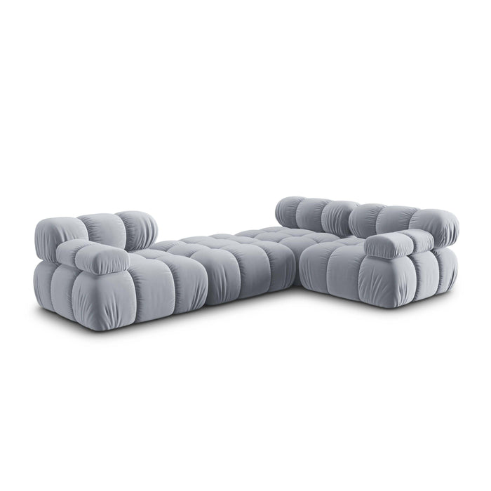 Milo Casa Tropea Modulaire Modulaire 3-zitsbank met Hocker - Lichtblauw