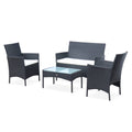 sweeek - Tuinmeubelset van wicker, 4-zits
