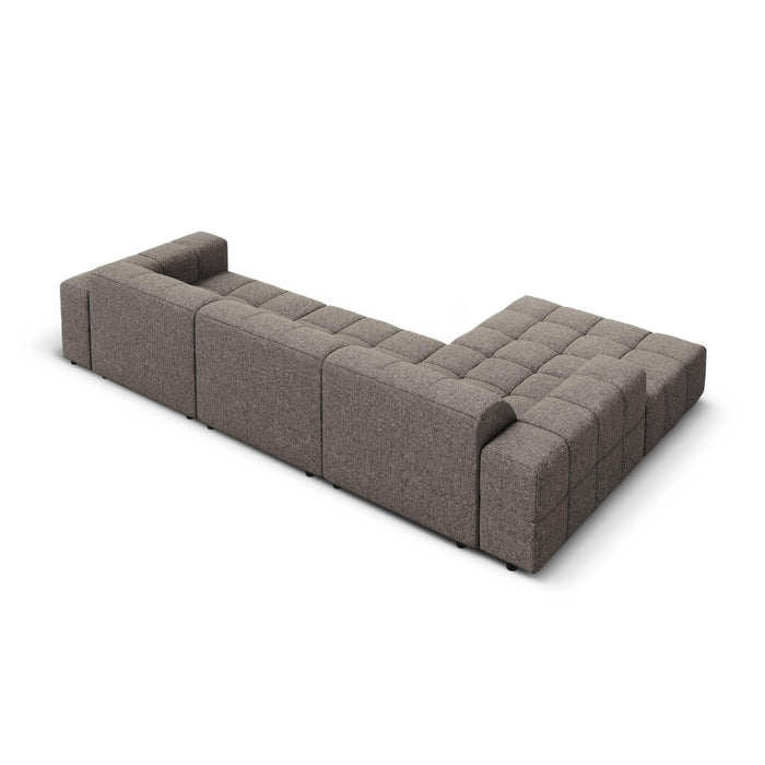 Cosmopolitan Design Chicago Hoekbank met Chaise Longue Links - Chenille - Grijs