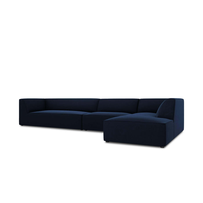 Windsor & Co Sao Hoekbank met Chaise Longue Rechts - 5-zits - Velvet - Koningsblauw