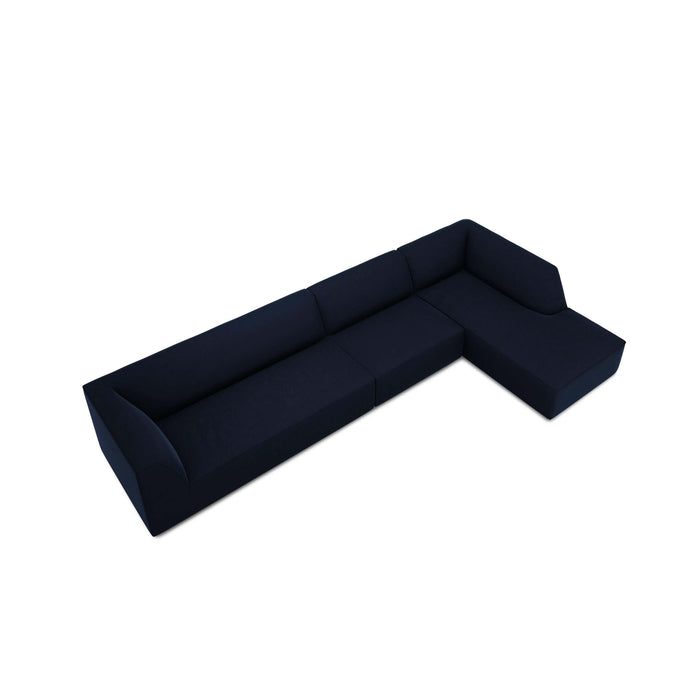 Windsor & Co Sao Hoekbank met Chaise Longue Rechts - 5-zits - Velvet - Koningsblauw