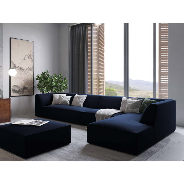 Windsor & Co Sao Hoekbank met Chaise Longue Rechts - 5-zits - Velvet - Koningsblauw