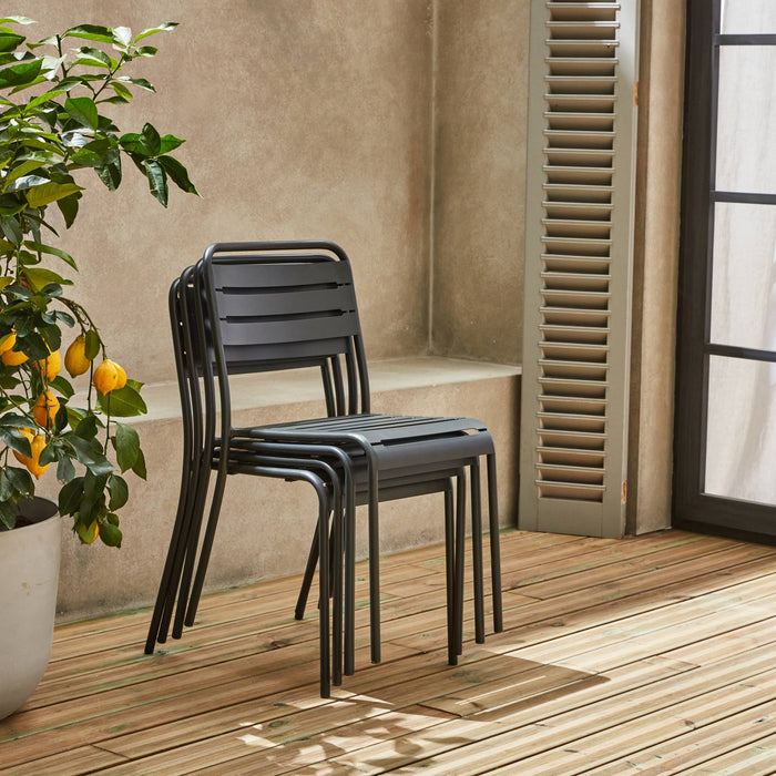 sweeek - Stalen tuinstoel (set van 4)