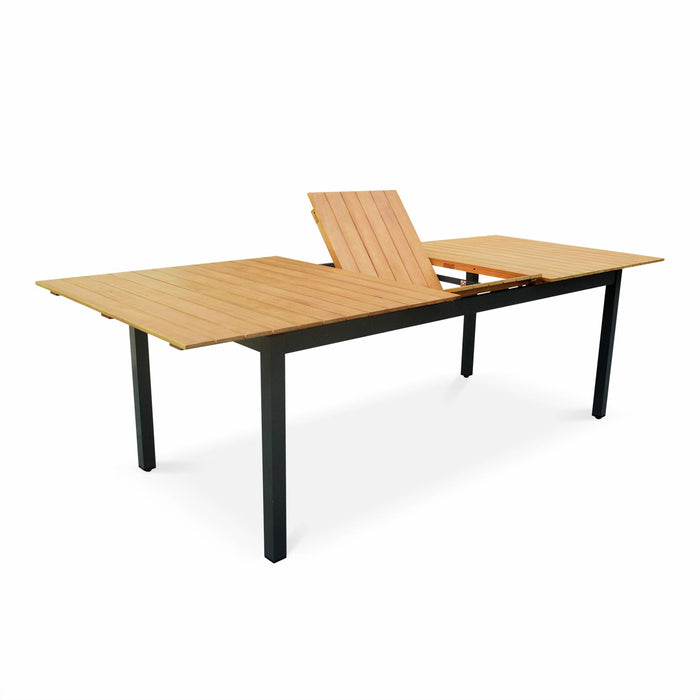 sweeek - Tuinset hout en aluminium met 8 armstoelen