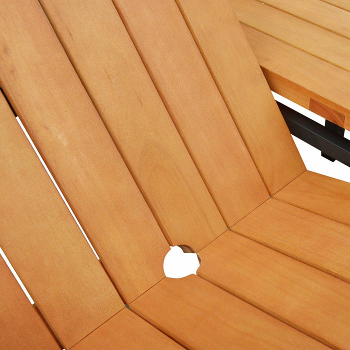 sweeek - Tuinset hout en aluminium met 8 armstoelen