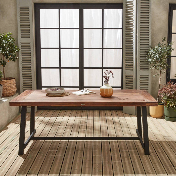 sweeek - Tafel van hout en metaal, 190cm, 6-8 zitplaatsen