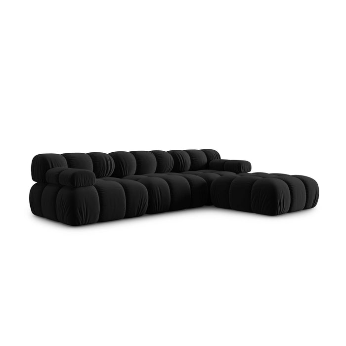 Milo Casa Tropea Modulaire Modulaire 3-zitsbank met Hocker - Zwart