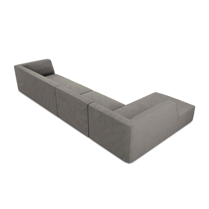 Windsor & Co Sao Hoekbank met Chaise Longue Links - 5-zits - Ribstof - Lichtgrijs
