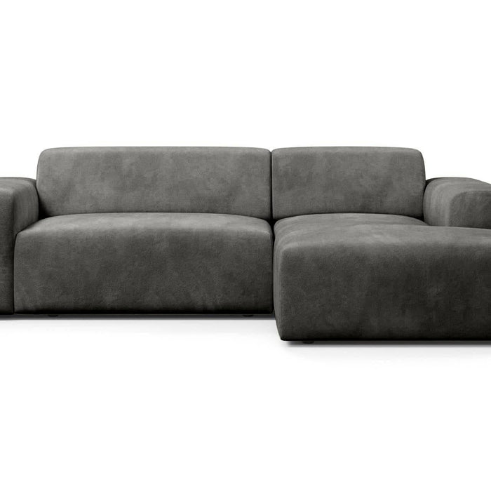 NADUVI Collection Nina Hoekbank Rechts - Velvet - Donkergrijs