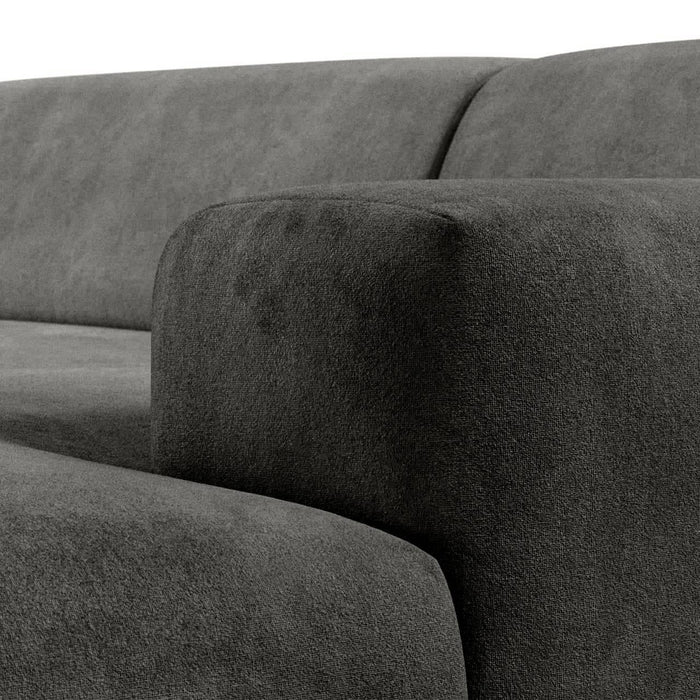 NADUVI Collection Nina Hoekbank Rechts - Velvet - Donkergrijs