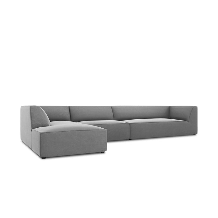 Windsor & Co Sao Hoekbank met Chaise Longue Links - 5-zits - Velvet - Grijs