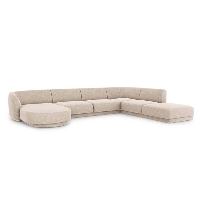 Micadoni Miley U-bank Hoek Rechts - Chenille - Kiezelgrijs