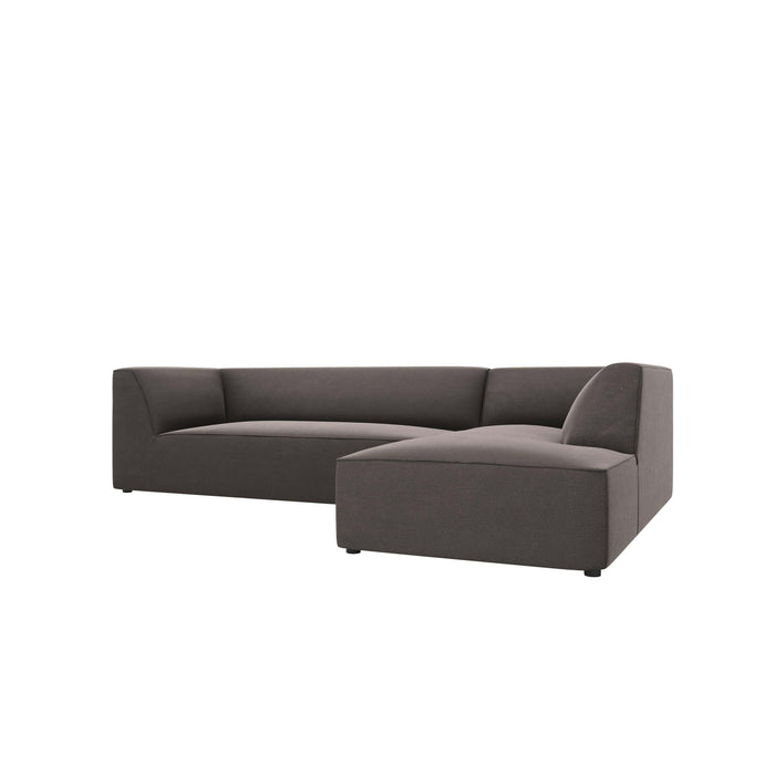 Windsor & Co Sao Hoekbank met Chaise Longue Rechts - 4-zits - Velvet - Donkergrijs