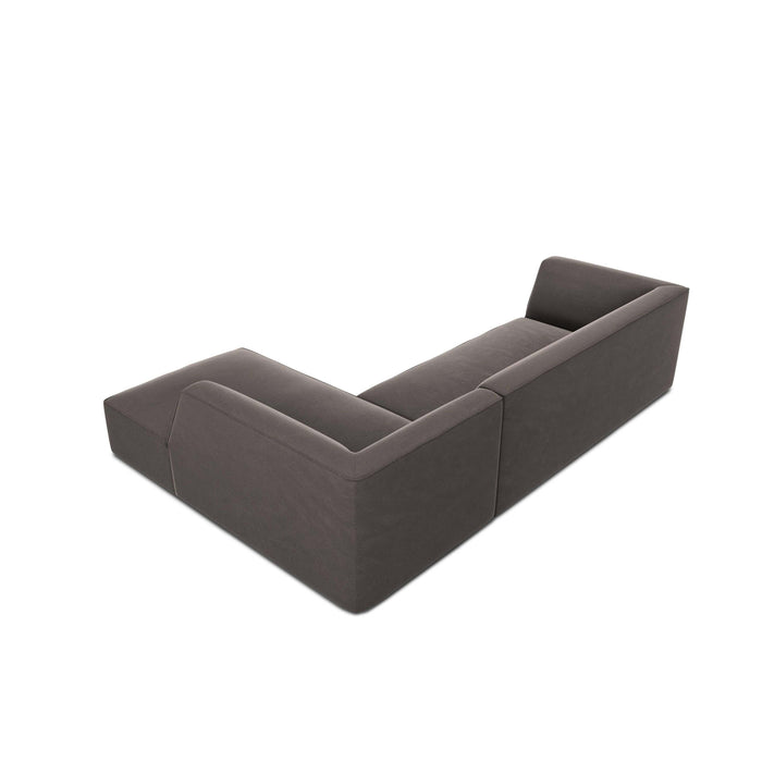 Windsor & Co Sao Hoekbank met Chaise Longue Rechts - 4-zits - Velvet - Donkergrijs