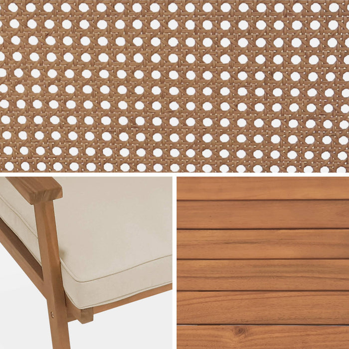 sweeek - Houten en rieten tuinmeubelen voor 4 personen