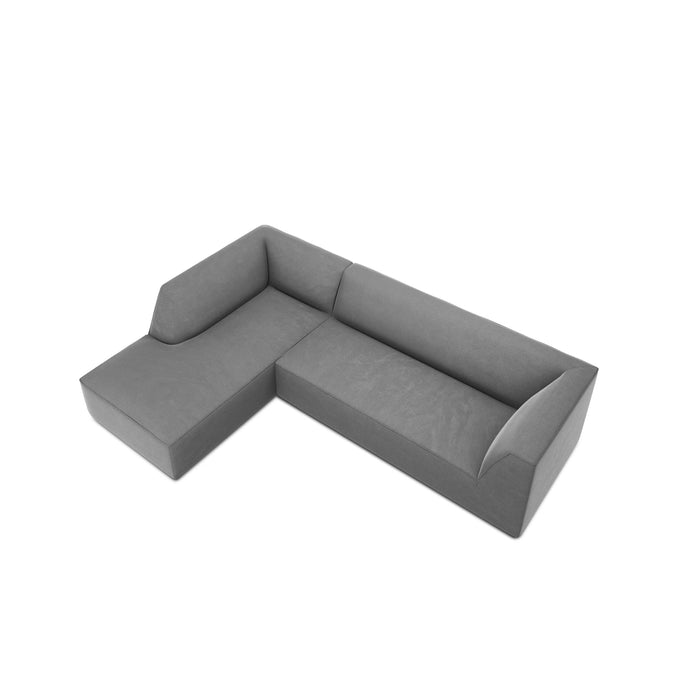 Windsor & Co Sao Hoekbank met Chaise Longue Links - 4-zits - Velvet - Grijs
