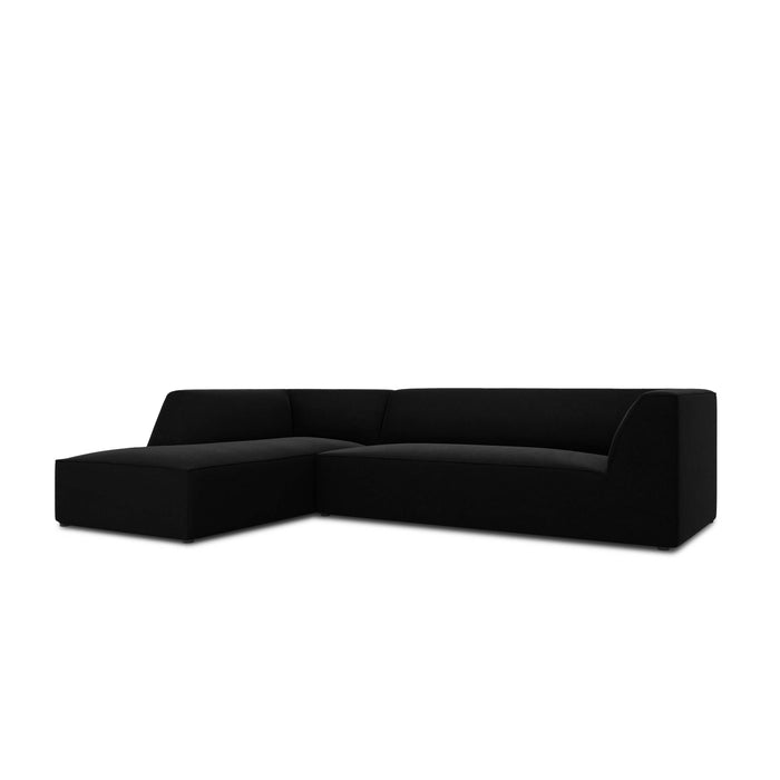 Windsor & Co Sao Hoekbank met Chaise Longue Links - 4-zits - Velvet - Zwart