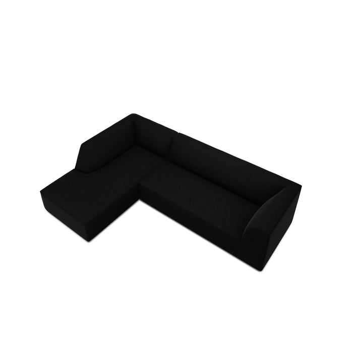 Windsor & Co Sao Hoekbank met Chaise Longue Links - 4-zits - Velvet - Zwart