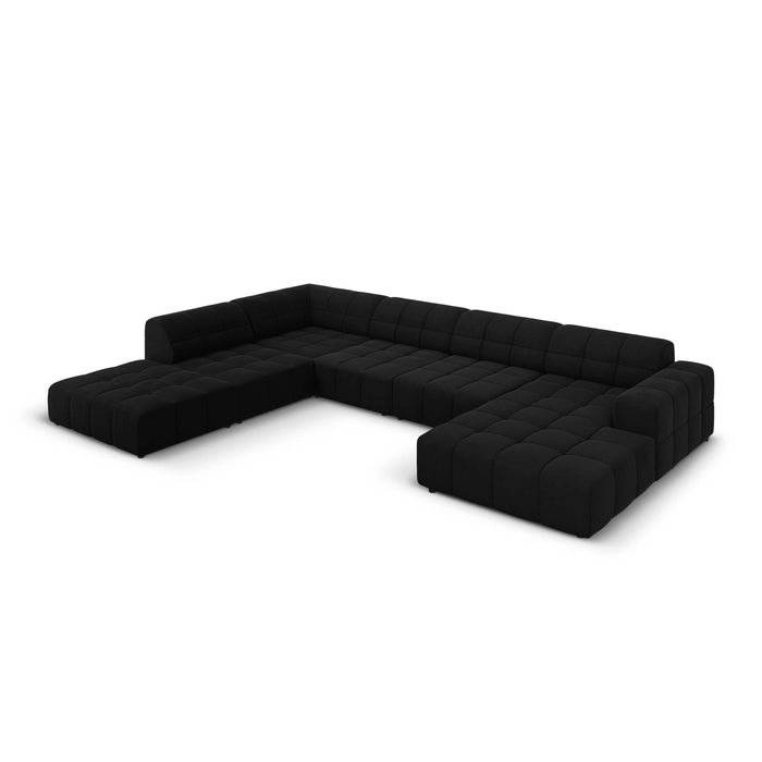 Cosmopolitan Design Chicago U-bank - Hoek Links - Velvet -  Zwart