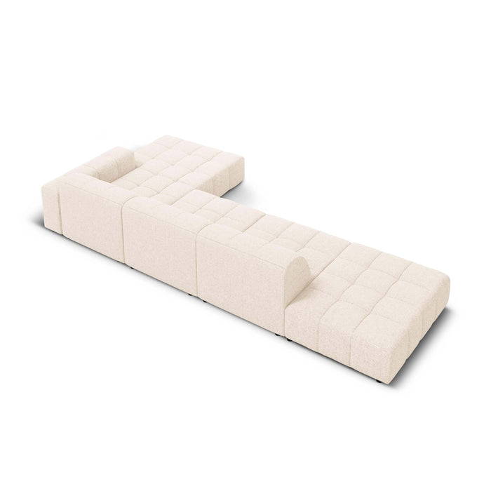 Cosmopolitan Design Chicago Hoekbank met Chaise Longue Rechts - Links Open - Chenille - Crème