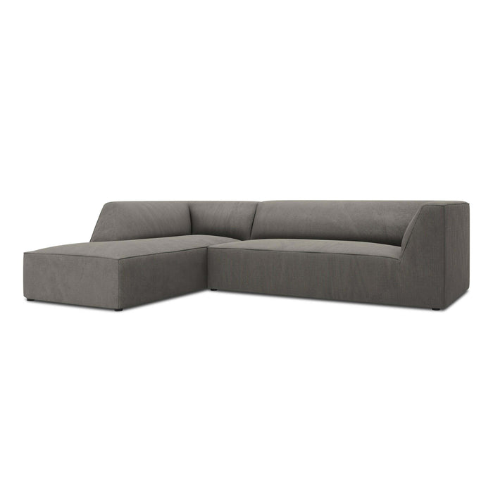 Windsor & Co Sao Hoekbank met Chaise Longue Links - 4-zits - Ribstof - Lichtgrijs