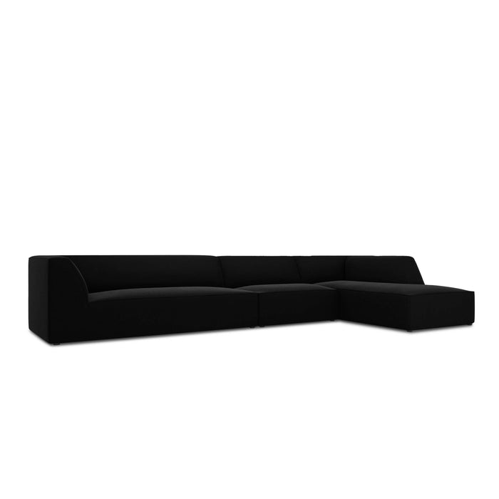 Windsor & Co Sao Hoekbank met Chaise Longue Rechts - 5-zits - Velvet - Zwart
