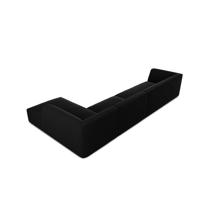 Windsor & Co Sao Hoekbank met Chaise Longue Rechts - 5-zits - Velvet - Zwart