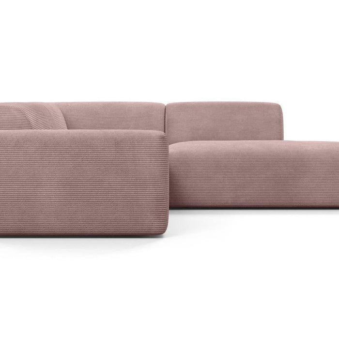 NADUVI Collection Nina Big Hoekbank Rechts - Ribstof - Lila