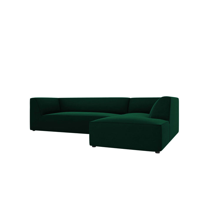 Windsor & Co Sao Hoekbank met Chaise Longue Rechts - 4-zits - Velvet - Flessengroen