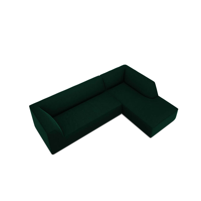 Windsor & Co Sao Hoekbank met Chaise Longue Rechts - 4-zits - Velvet - Flessengroen