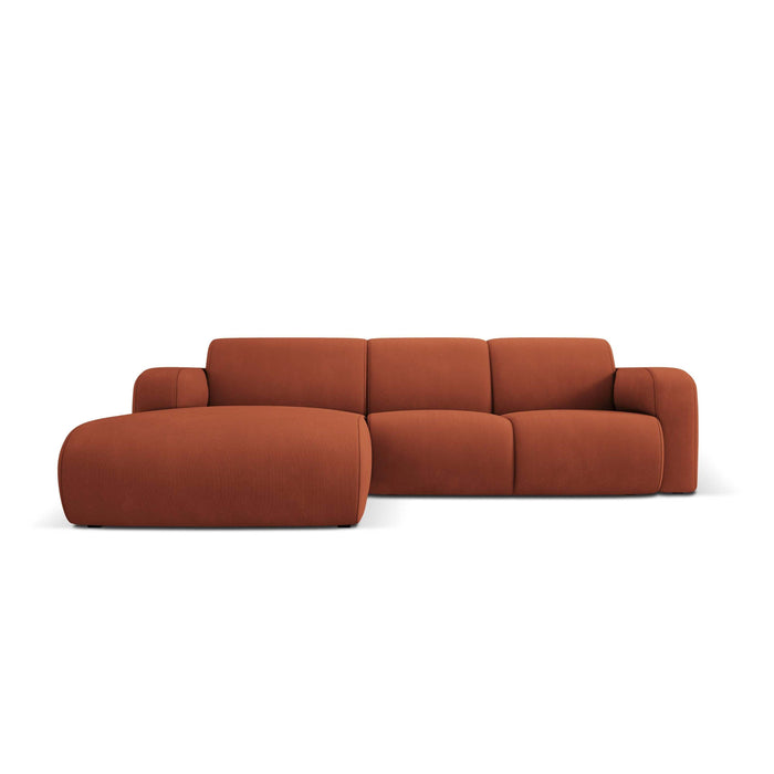 Windsor & Co Lola Hoekbank met Chaise Longue Links - Fluweel - Oranje