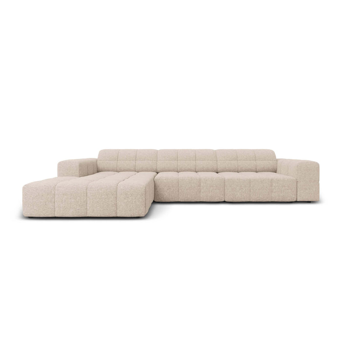 Cosmopolitan Design Chicago Hoekbank met Chaise Longue Links - Chenille - Lichtbeige
