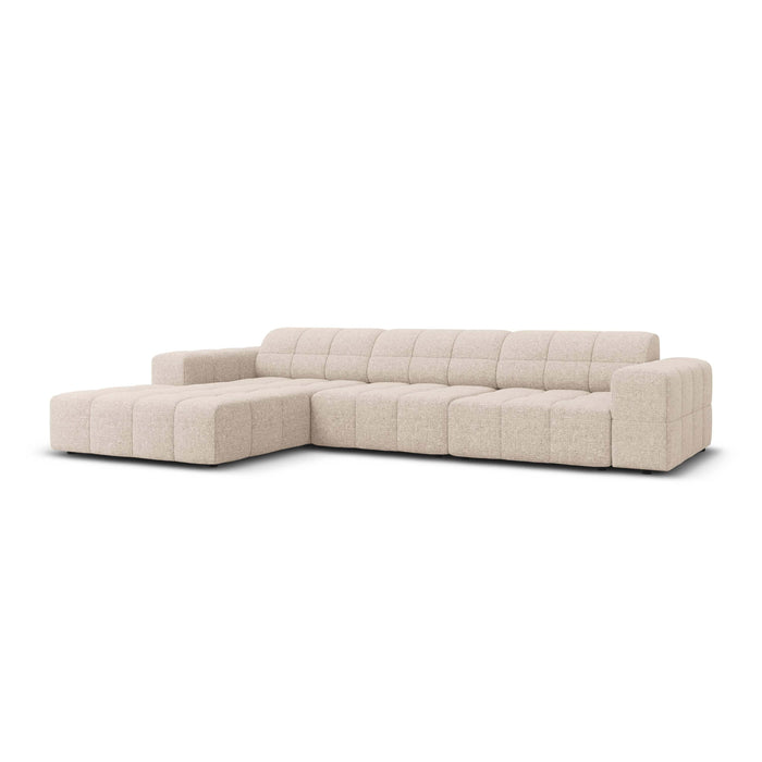 Cosmopolitan Design Chicago Hoekbank met Chaise Longue Links - Chenille - Lichtbeige