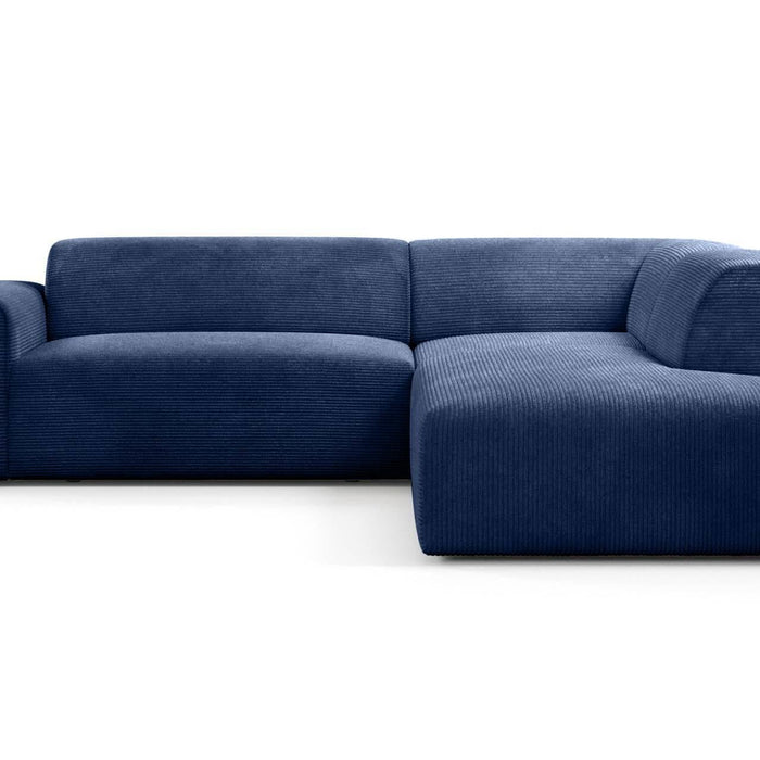 NADUVI Collection Nina Big Hoekbank Rechts - Ribstof - Donkerblauw