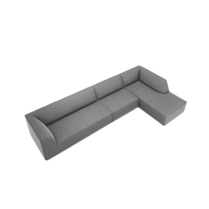 Windsor & Co Sao Hoekbank met Chaise Longue Rechts - 5-zits - Velvet - Grijs