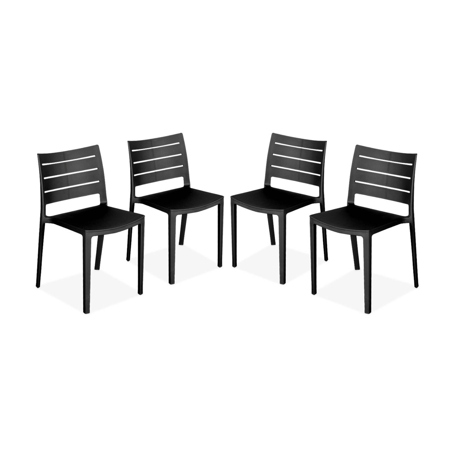 sweeek - Plastic tuinstoelen, stapelbaar (set van 4)