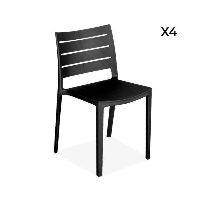 sweeek - Plastic tuinstoelen, stapelbaar (set van 4)
