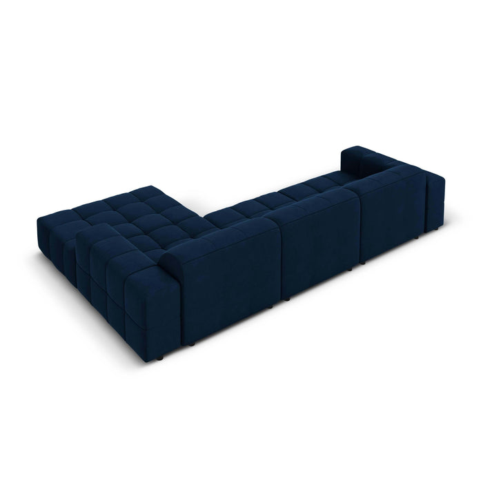 Cosmopolitan Design Chicago Hoekbank met Chaise Longue Rechts - Velvet - Koningsblauw