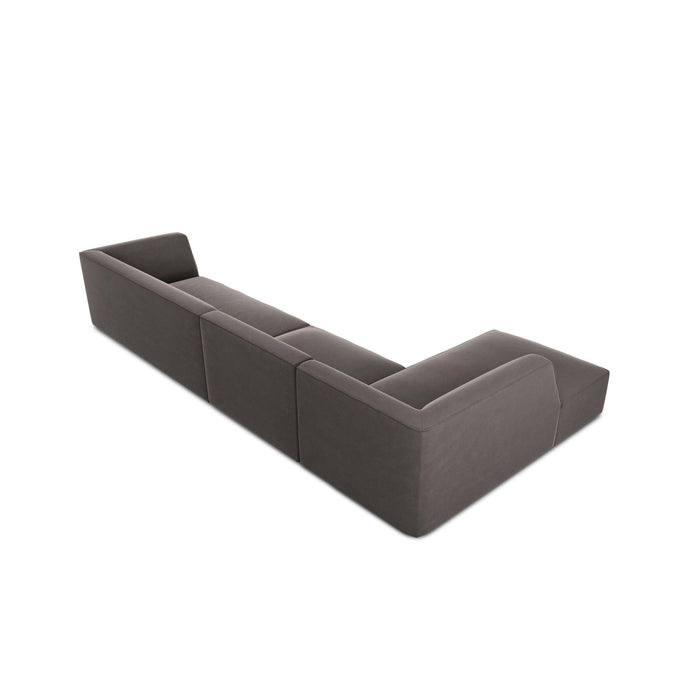 Windsor & Co Sao Hoekbank met Chaise Longue Links - 5-zits - Velvet - Donkergrijs