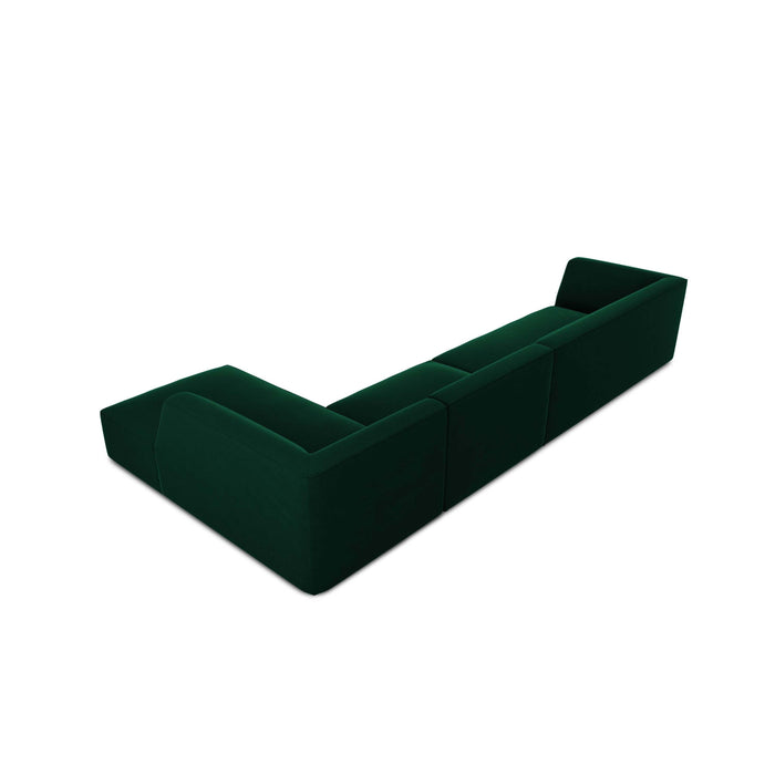 Windsor & Co Sao Hoekbank met Chaise Longue Rechts - 5-zits - Velvet - Flessengroen