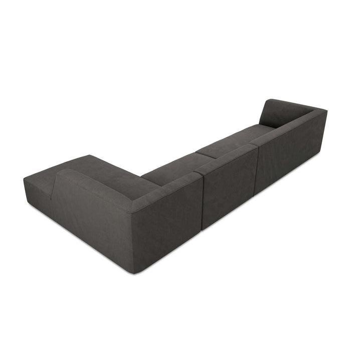 Windsor & Co Sao Hoekbank met Chaise Longue Rechts - 5-zits - Ribstof - Donkergrijs