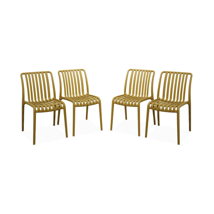 sweeek - Plastic tuinstoel, stapelbaar (set van 4)