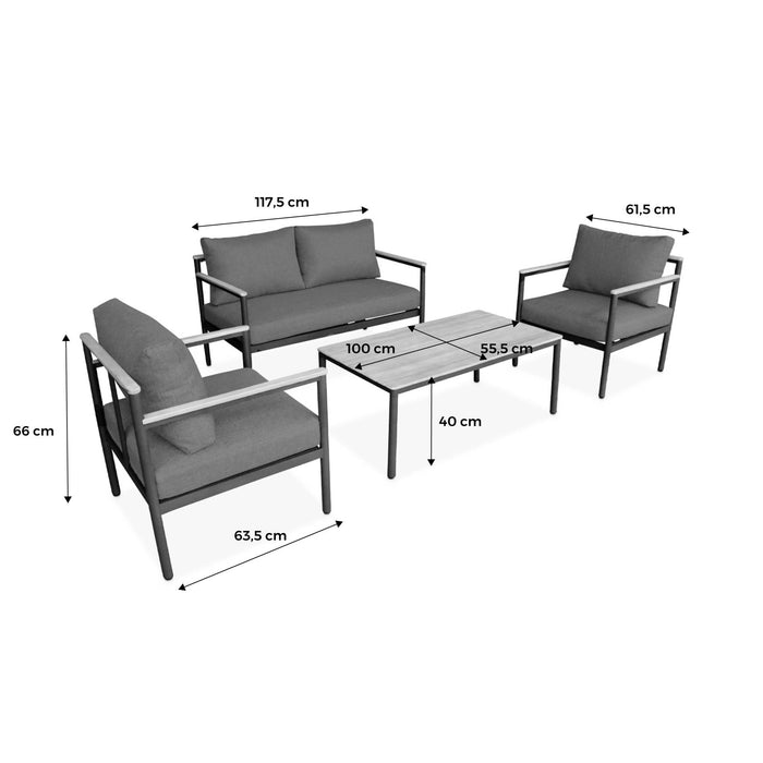 sweeek - Tuinmeubelset, 4-zits
