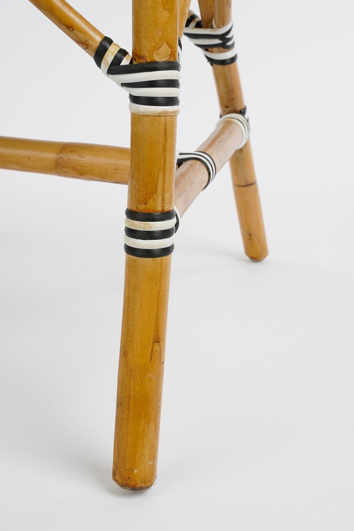 Mica Decorations Mandox Bank - L98 x B60 x H93 cm - Rotan - Zwart, Wit