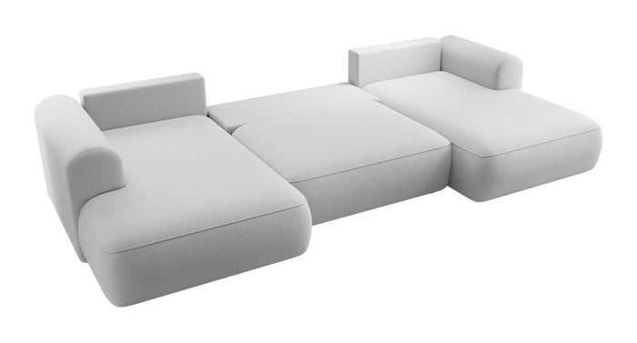 NADUVI Collection Philipa U-bank Links met Slaapfunctie - Velvet - Grijs